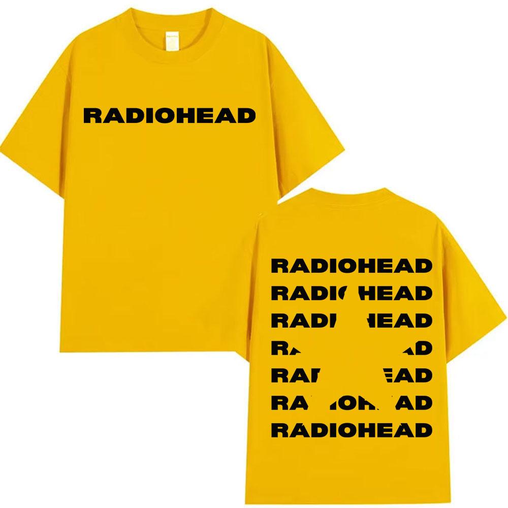 Rock Band Radiohead Тур 2025 Логотип Футболки Мужская Мода Поп Одежда Оверсайз Футболка Унисекс Хип-Хоп Хлопковые Футболки Высокого Качества