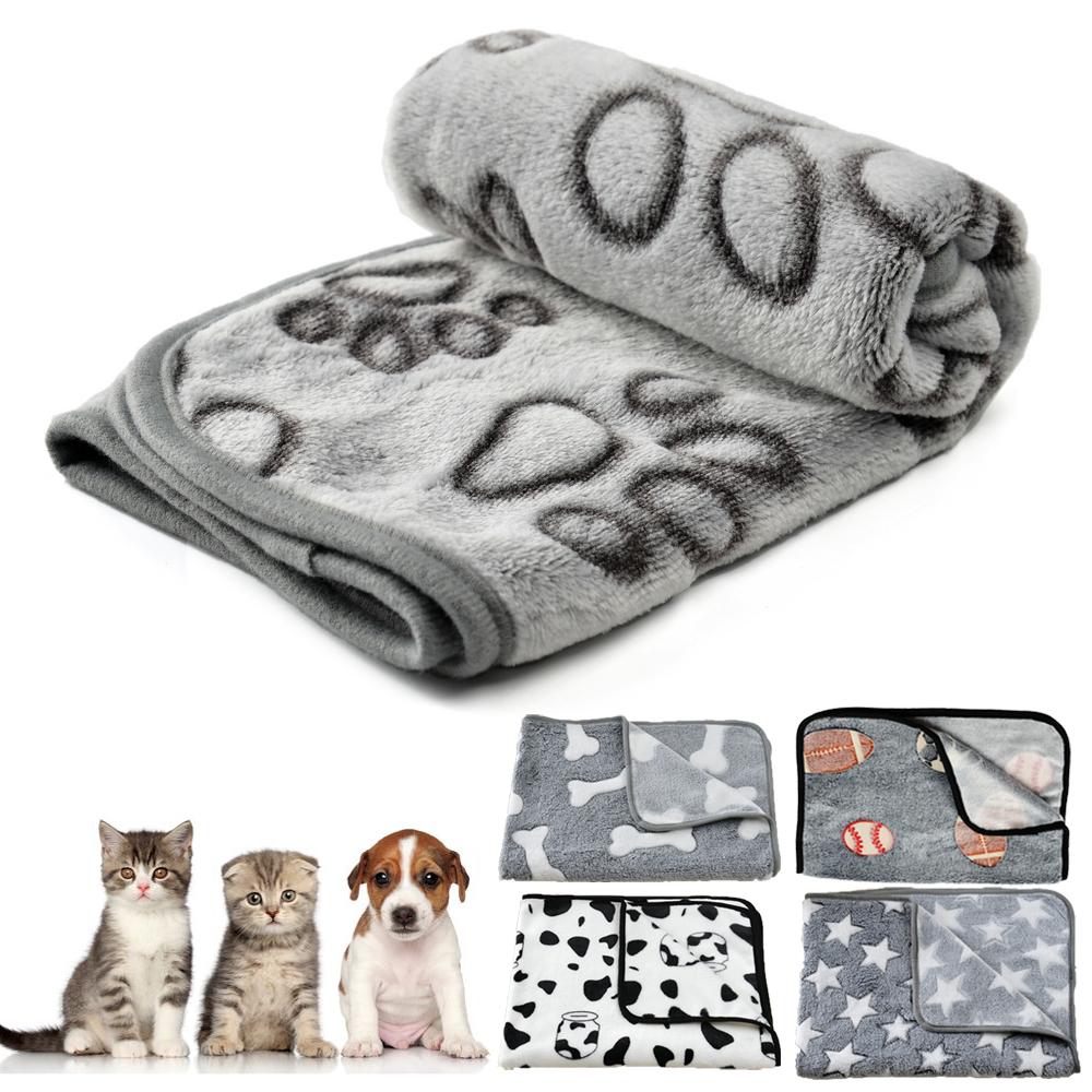 Одеяло для домашних животных, зимнее уютное теплое одеяло для собак и котят, коврик для сна для щенка, котенка, моющийся толстый коврик с мультяшным принтом для чихуахуа, товары для собак
