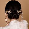 Zinc Zinc Alloy Pearl Fringe Hairpin Retro Step Shaking Hair Stick Bride Tiara  Hanfu Hair Accessories