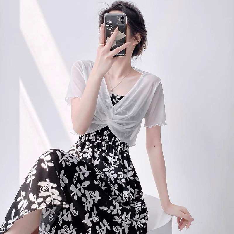 Women's Summer Mesh Shawl - Thin Base Shirt & Cover-Up for Slip Dresses