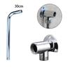 30cm Stainless Steel Shower A-rm & 5.5x6.5cm Bottom Hose Wall Mounted Accessory