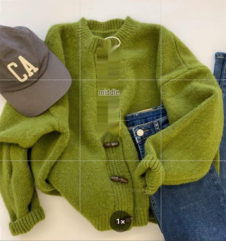 Повседневный женский вязаный кардиган с круглым вырезом и застежкой на пуговицы для осени/зимы