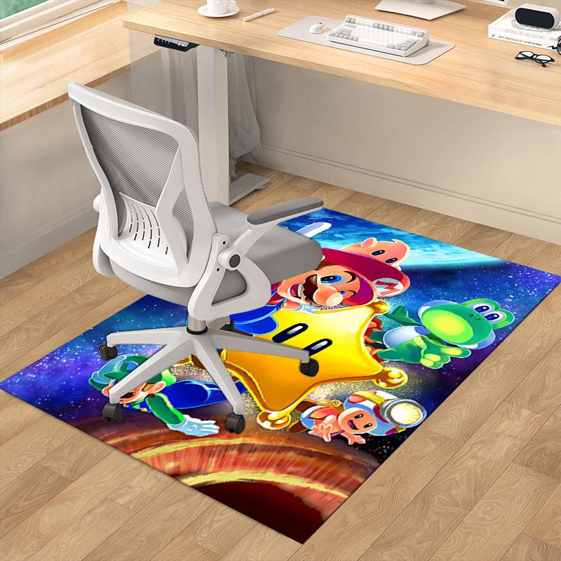 Super Mario Galaxy Adventure Carpet For Playroom Bedroom Living Room Sofa Home Decorkids Game Area Rug Nonslip Floor Mat