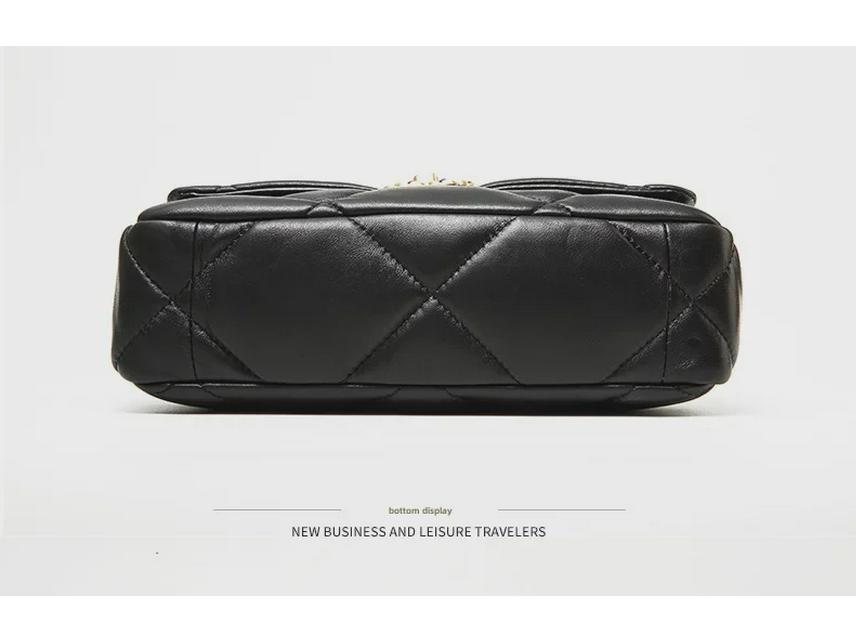 Сумка квадратная из овчины с бриллиантовой цепочкой 2025 года: Стильная женская кожаная сумка через плечо и почтальонка