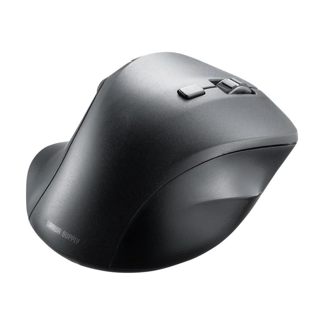 Sanwa Supply Silent Wireless Mouse (with Side Wheel, 5 Buttons, Black) MA-WBS524BK