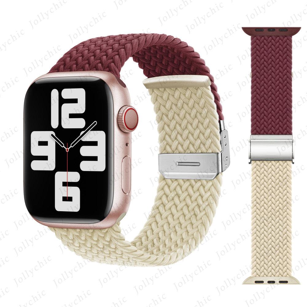 Нейлоновый плетеный ремешок-петля для Apple Watch 8 Ultra 7, браслет 49 мм, 41 мм, 45 мм, браслет Correa, серия IWatch 8, 7, 6, 3, 4, 5 SE, 38 мм, 40 мм, 42 мм, 44 мм, браслет