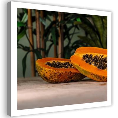 Canvas Print, Two Halves of a Papaya