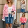 2025 New Winter Women's Jacquard Strap Cardigan Personality Knitted Short Sweater Jacket for Women