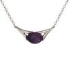 [R5629] - Artisan Silver Necklace 'Meghan' Silver Amethyst (rhodium) - 20x10mm