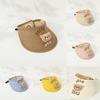 Children's Summer Straw Hat With Wide Brim Cute Bear Ears Breathable Sunshade Cap