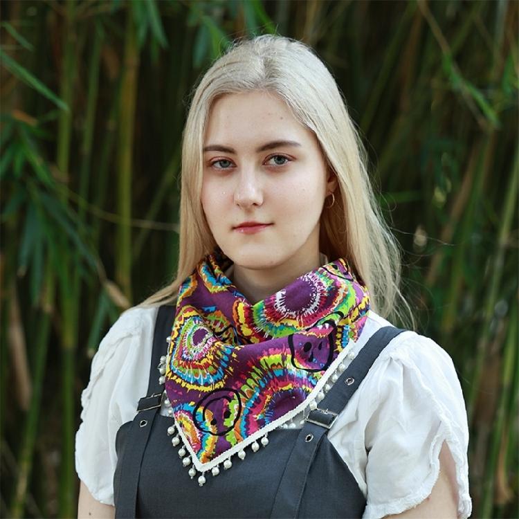 Модный треугольный шейный платок-шаль для леди из мягкой ткани с декоративными кисточками для женской весенней повседневной носки