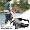 Waterproof Fishing Waist Bag with Rod Holder Adjustable Strap Portable Outdoor Fishing Accessories
