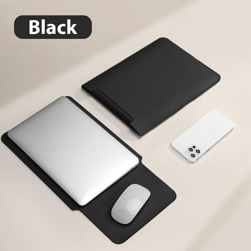 Non-Magnetic Laptop Sleeve - Compact Durable Synthetic PU Case With Rolling Function For Computer Laptop Bag