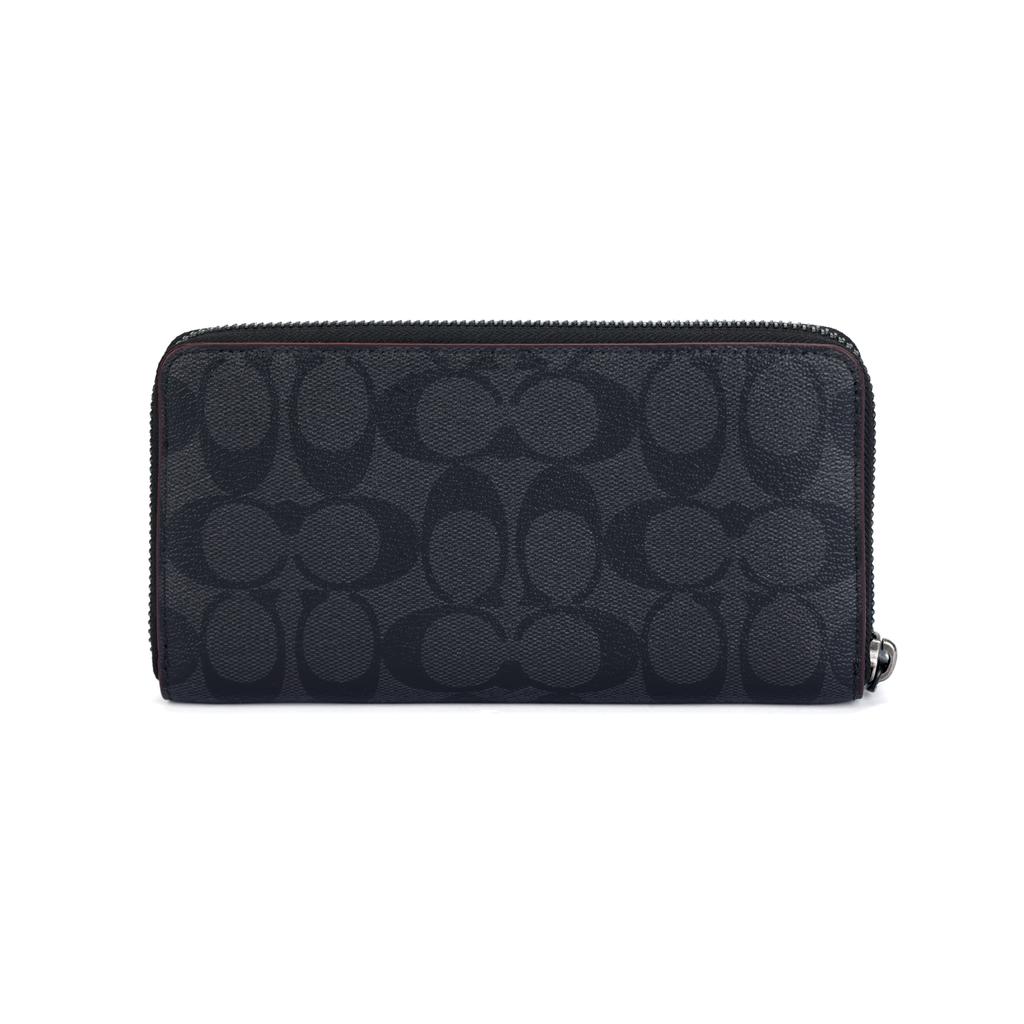 Coach Кошелек-гармошка 20 Классический с тисненым логотипом Monogram, Покрытый холст, Клатч, Мужские кошельки, Серый Черный 25517-N3A