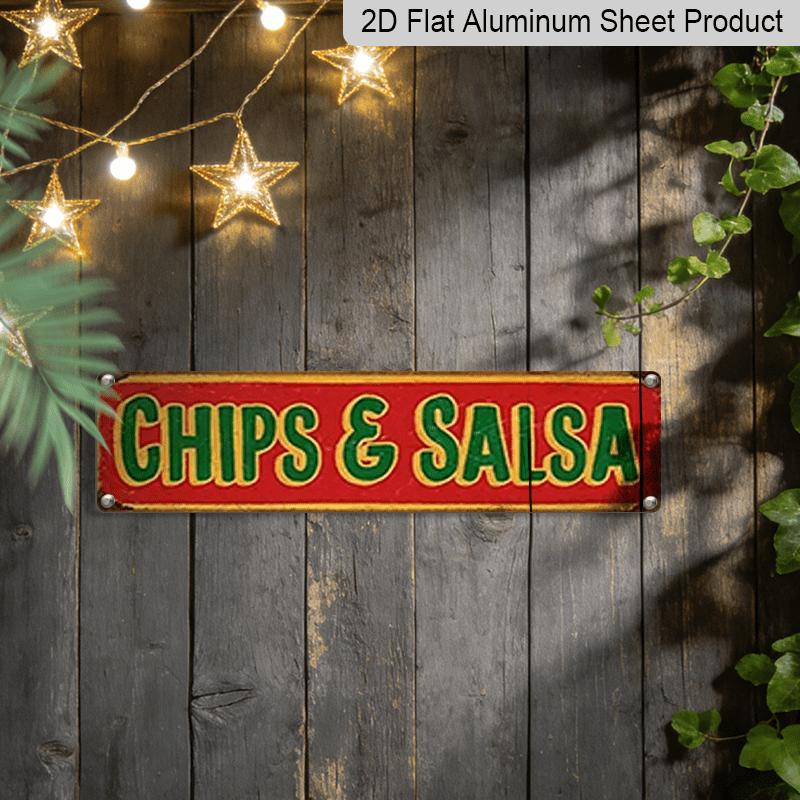 1pc Vintage "Salsa" Metal Aluminum Sign 15.7×3.94inch, Rustic Wall Art for Mexican Kitchen Restaurant Porch Garden Bar, Ideal Decor & Gift