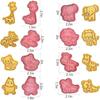 Pet 3D Cookie Cutter Set of 8 - Animal Shapes Biscuit Stamp Molds with Plunger, Embossing Baking Tools for Fondant Cheese Cookies, Pink