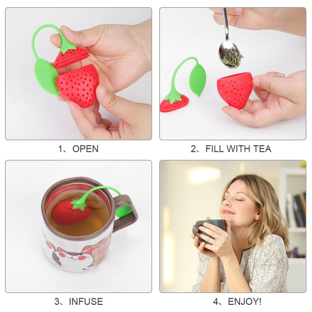 Long Handle Tea Strainer Food Grade Silicone Tea Filter Funny Silicone Tea Infuser For Family