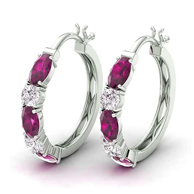 BELLA BOX Модные популярные синие драгоценные камни с бриллиантами, темперамент, простые и нежные цветные сокровища, маленькие свежие женские серьги