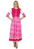 Женский хлопок розовый Anarkali индивидуальный Kurta Kurti Длинные рукава Tie & Dye индийский этнический