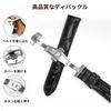 [vinacreations] 20mm Black Crocodile Watch Strap with D-Buckle, Men's Crocodile Replacement Watch Band with Quick-Release Spring Bars, Silver Wristban