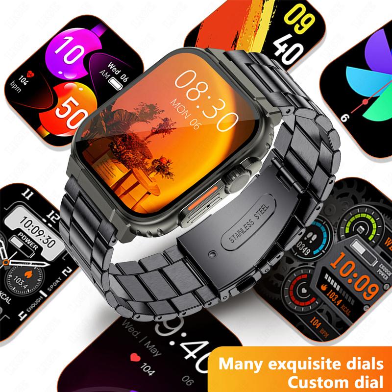 2023 Bluetooth Call Smart Watch Men 1.96inch 600Mah Large Battery 100+ Sports Fitness Tracker Waterproof Women Smartwatch Man