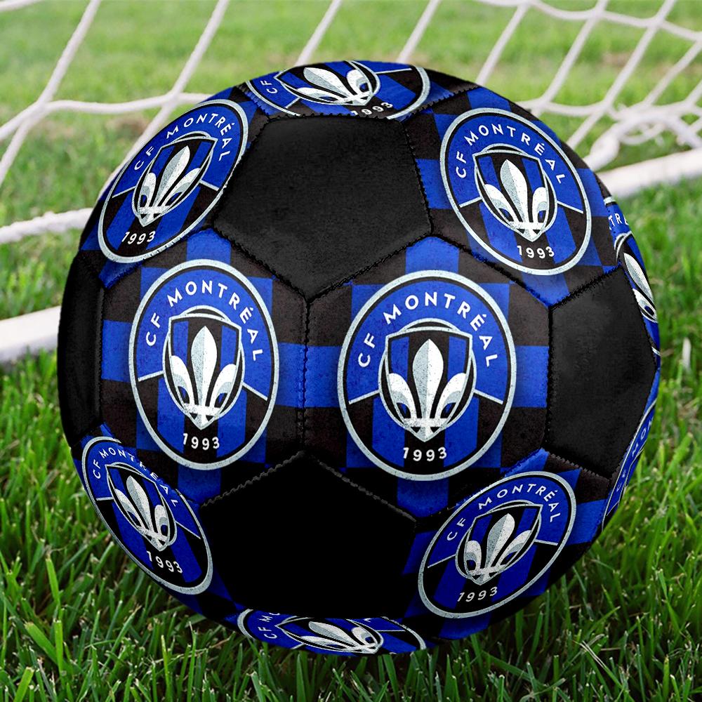 Футбольный мяч CF Montreal, размер 5, разноцветный, подходит для всех возрастов, машинная строчка, материал ПВХ, соревновательного уровня, прочный и с высоким отскоком