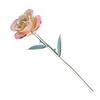 Long Stem Dipped 24k Gold Rose in Gift Box with Stand (White pink Rose with Stand)