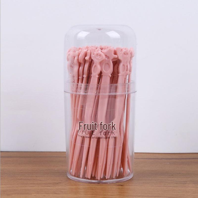 Набор одноразовых пластиковых вилок для фруктов и десертов в коробке