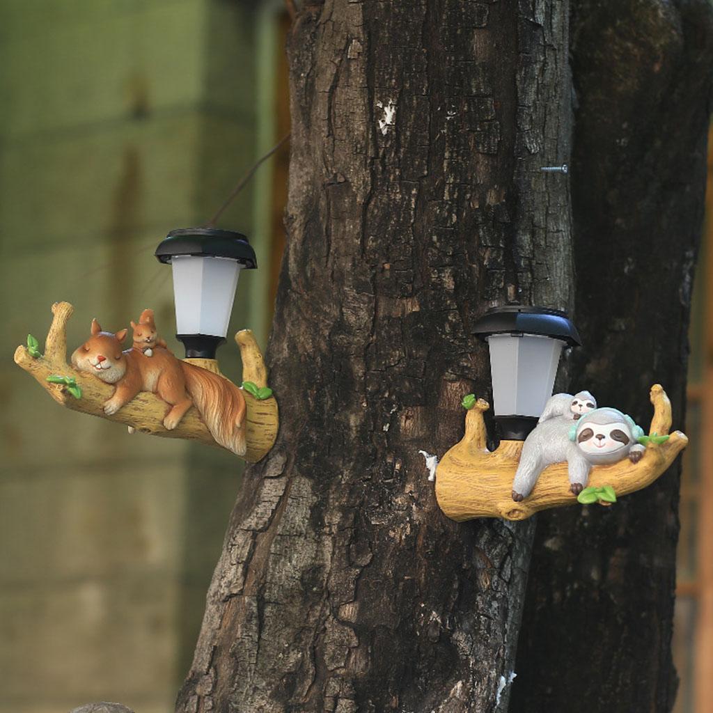 Resin Figurine Garden Pendant Solar Light Lawn Garden Vivid Statues Hanging Lamp