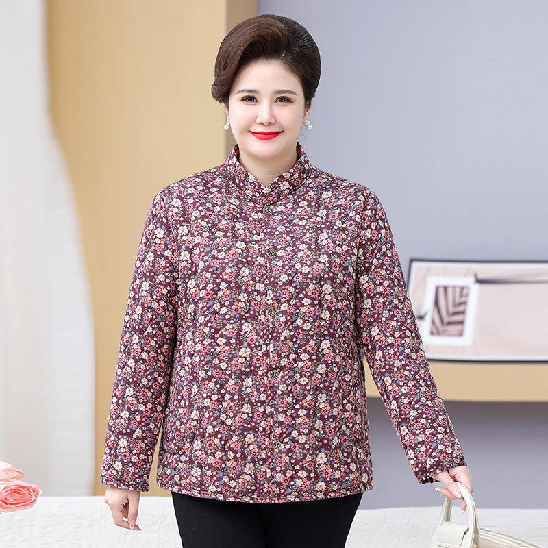 Очень теплая хлопковая куртка с флисовой подкладкой для полных женщин среднего и пожилого возраста