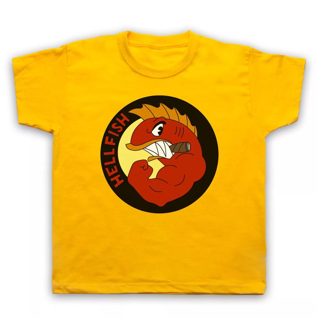 Логотип Hellfish Абе Симпсон Армейский полк Второй мировой войны Подразделение Детская унисекс футболка Все цвета