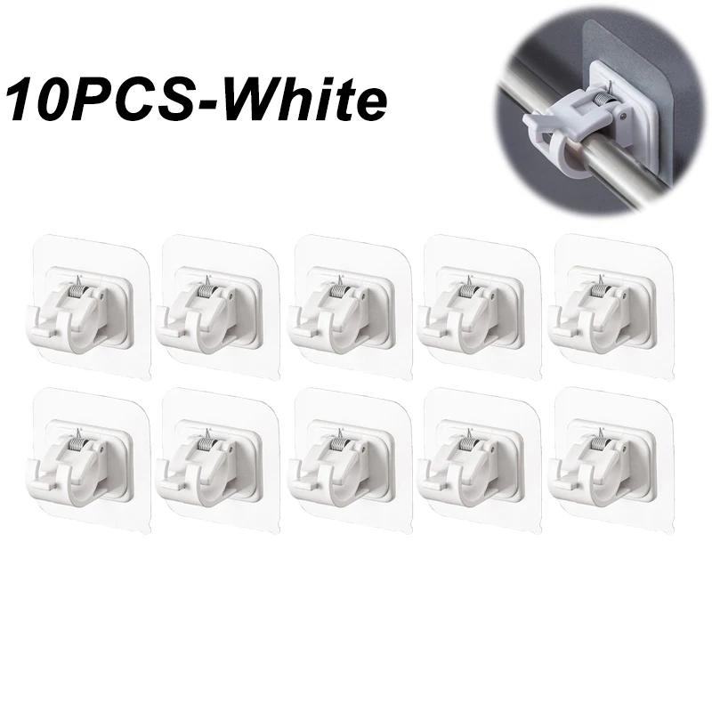 Самоклеящиеся крючки Крючок-зажим для карниза без прокола Подвесной держатель для карниза для душевой занавески Бытовой фиксированный держатель для подвесного крючка