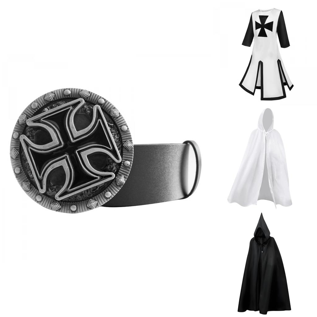Knights Templar Costume For Stage Performance With Digital Print Cotton Blend For Adults