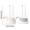 Soft Rubber Brush Head Wall-Mounted Toilet Brush Toilet Brush Set  Bathroom Cleaning