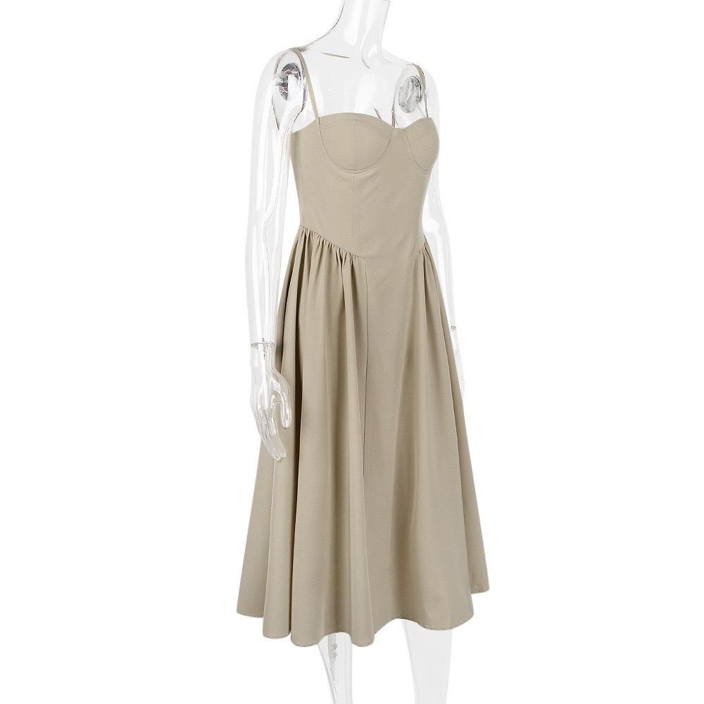 Square Neck Sleeveless Casual Summer Women Long Dress