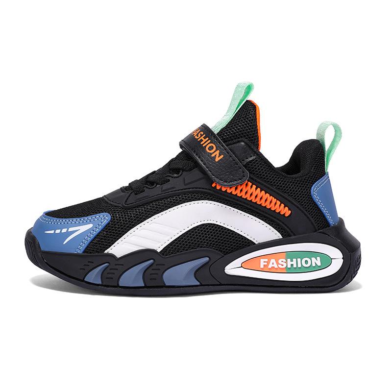 Boys Shoes 2025 Spring and Autumn New Mesh Children's Velcro Boys Sports Shoes Middle and Older Children's Casual Shoes Trend