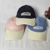New embroidered letter splicing corduroy baseball cap for women showing their faces small autumn and winter versatile casual cap for men