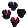1Pcs Barrette Net Net Bun Hair Cover Bowknot Bun Crochet Net Durable Elastic Hairnet  for Women