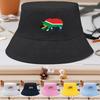 Bucket Hat With Rhino Flag of South Africa Print , Patriotic Sun Cap Foldable Sun Protection Trendy Beach Hat