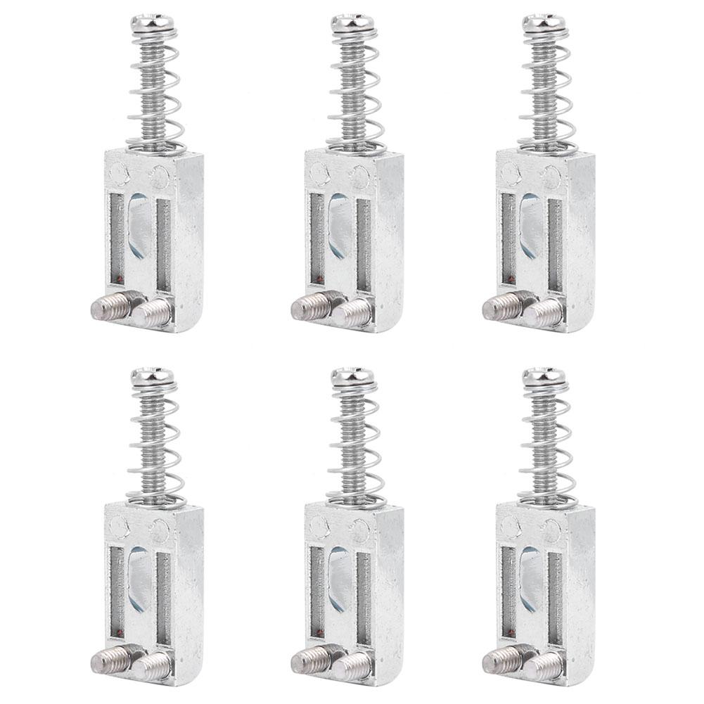6 шт. металлические седла тремоло с одинарным замком и винтовой пружиной для электрогитары(Серебряный)