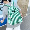 Striped Fashionable Pattern Student Canvas Backpack For Casual Daily Use