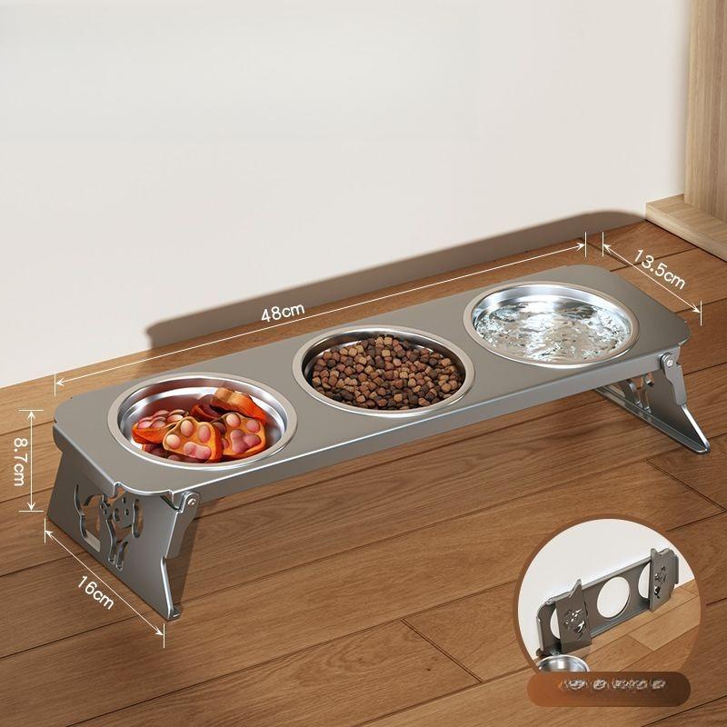 Foldable Stainless Steel Cats Feeder Anti-spill Multi-combination Pet Bowl Protect Neck Dogs Food Drinking Bowl Pets Accessories