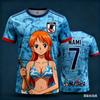Япония One Piece Луффи Футбольная Майка Мужская Футболка Детская Футбольная Специальная Майка Комплект Взрослый Мужская/Женская Быстросохнущая Толстовка