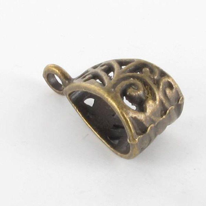 MégaCréa - Bélière filigranée métal 20mm Bronze