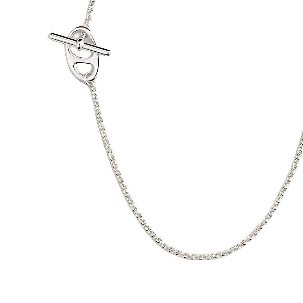 HERMES 925 Sterling Silver Necklaces Unisex Silver H124204B 0038