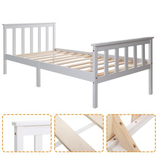 Modern Wooden Single Bed Rack Frame with Headboard Bedroom Decoration Furniture