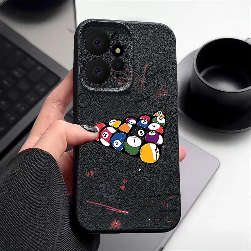Чехол из ТПУ с текстурой кожи для Xiaomi Redmi Note 14 13 5G 12 11 14 Pro Plus Poco X6 M6 F6 13T Pro Чехол для телефона с принтом "Бильярд"