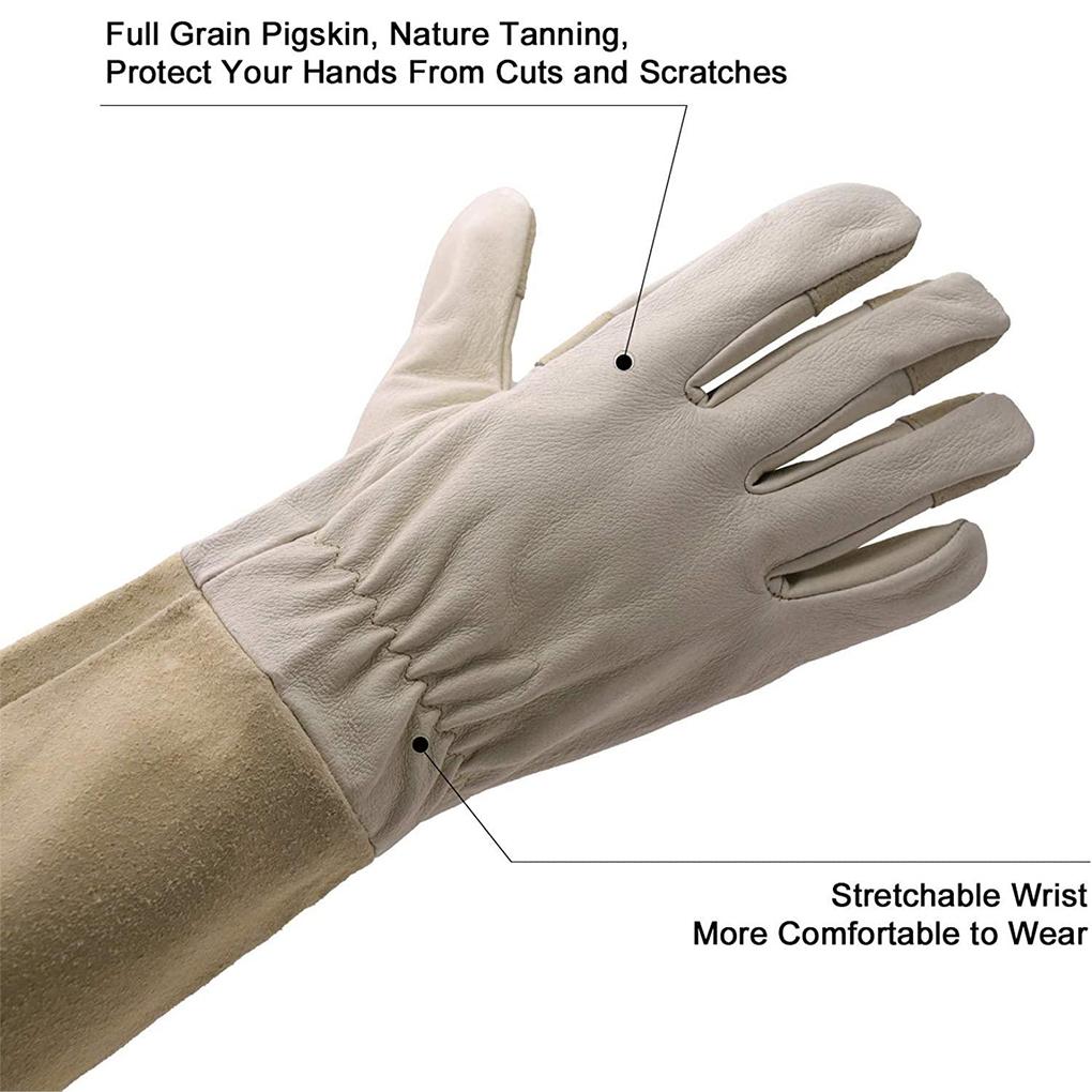 Перчатки для садоводства из свиной кожи, устойчивые к проколам, для улучшенной защиты, перчатки из микрофибры