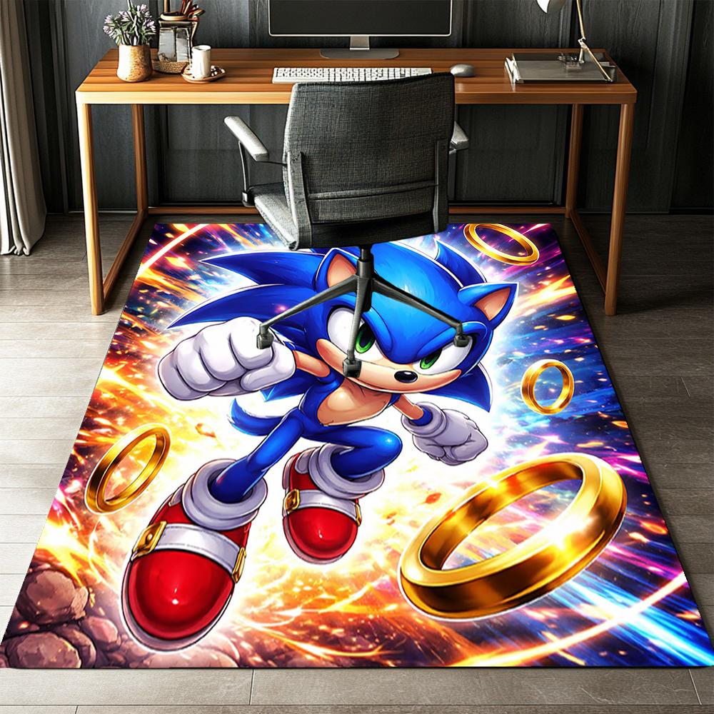 Sonic Printed Carpet,Rug,for Office Chair Living Room Bedroom Kitchen Room Decor Gifts.