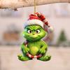 10Pcs Christmas Tree Decorations Acrylic Cute Green Elf Doll Pendants Festive Hanging Ornaments for Car Window Wall